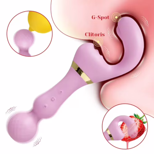 3-in-1 Wand Vibrator for Clitoris, G-Spot, and Nipple Stimulation