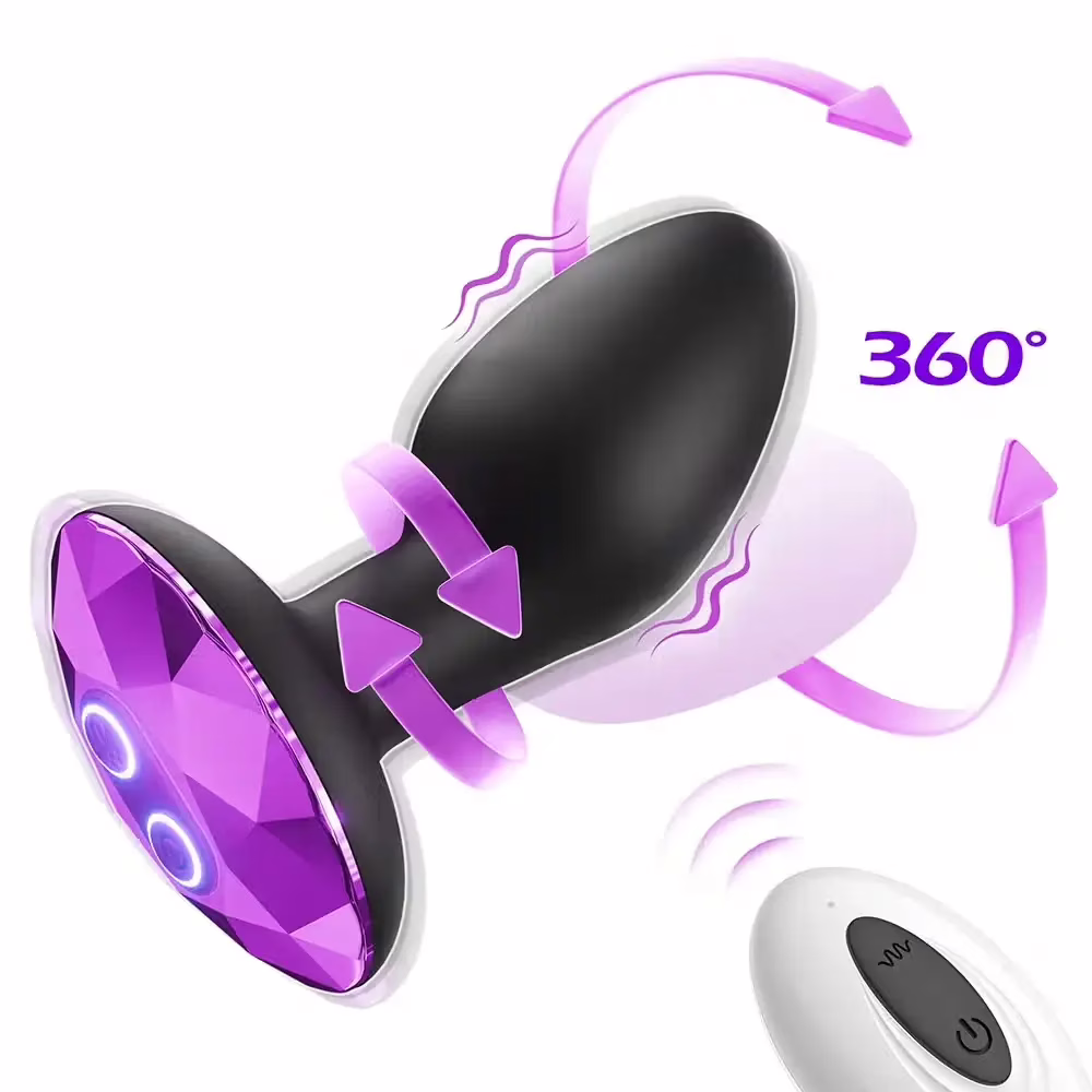 360° rotating wireless anal vibrator with flared base