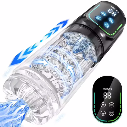 Automatic Thrusting & Sucking Male Masturbator with LCD screen and suction function