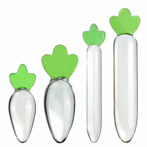 Crystal Radish-Shaped Glass Dildo